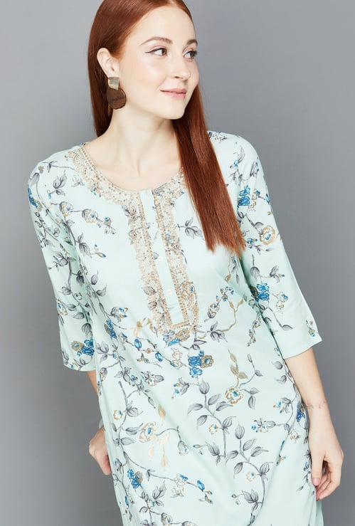 MELANGE Women Printed Straight Kurta